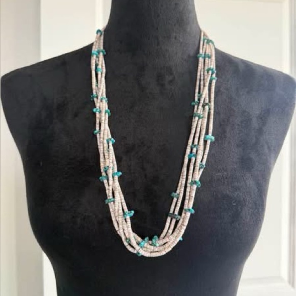 Vintage Heishi and Turquoise Necklace